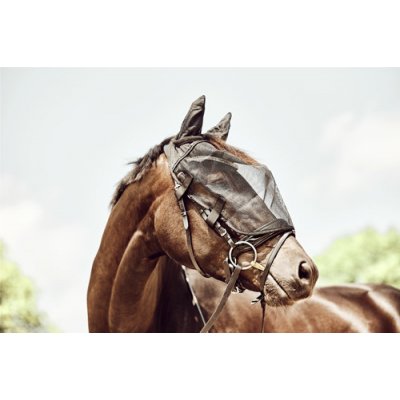 HorseGuard Maska proti hmyzu jezdecká s ochranou uší černá