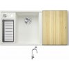 Blanco AXIA III 6 S biela s excentrom + drevená krájacia doska 524647 + Blanco MIDA-S chróm 521454