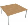 Hobis Pracovný stôl Uni, zdvojený, 160x75,5x160 cm, dub/sivá