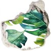 Nálepka 3D diera Tropické listy 75x75 cm