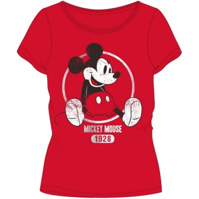 E plus M Dámske tričko s krátkym rukávom Disney motív Mickey Mouse 1928 Červená