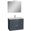 Kúpeľňová zostava s umývadlom, zrkadlom a osvetlením VitrA Mia 79x61x39,5 cm antracitový lesk MIASET80A