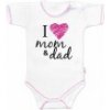 Body krátky rukáv Baby Nellys, I love mom & dad, holka, veľ. 68