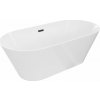 Mexen Luna Slim voľne stojaca vaňa 170 x 75 cm, biela, čierny prepad - 52041707500-70
