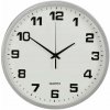 Nástenné hodiny s tichým chodom 30cm strieborné