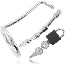 METAL HARD CHASTITY COCK RING URETRAL