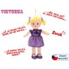 Bábika Viktorka handrová 32cm česky hovoriaca na batérie fialová 0m+ v sáčku
