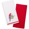 INSPIO Uterák Kuchynské utierky - s papagájom 40x60 červená