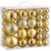 LAALU Súprava 46 ks ozdôb: Ozdoby guľaté zlaté mix 4, 6, 8 cm