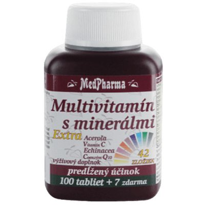 MedPharma Multivitamín s minerálmi 42 zložiek + extra C Q10 30 + 7 tbl
