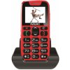 EVOLVEO EasyPhone, mobilný telefón pre seniorov s nabíjacím stojanom (červená farba) EP-500-RED