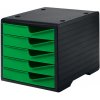 Triediaci box, 5 zásuviek, čierna/zelená