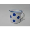 Hrnček Tina 0,26 modré bodky velké český porcelán Dubí