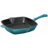 Ernesto® Liatinová grilovacia panvica, 24,5 x 24,5 cm (petrolejová) (100352880)
