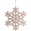 Drevená trblietavá vločka 20cm - oblá