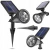 Solárne plug-in záhradné LED vonkajšie reflektory 0,8W 6500K studené so súmrakovým senzorom čierne Masterled