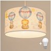 Brilagi - LED detský luster na lanku BOBO 1xE27/60W/230V pr. 35 cm biela/so zvieratkami 8590828051343 + záruka 3 roky zadarmo