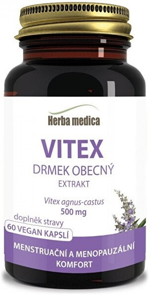 HerbaMedica Vitex Drmek obyčajný 500 mg 60 piluliek