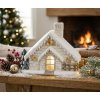 Dekorácia MagicHome Vianoce, Domček s komínom, keramika,, 3xAA, 40 cm, LED