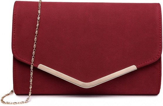 Miss Lulu kabelka semišová listová clutch červená