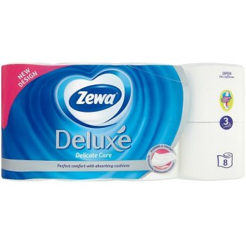 Zewa Deluxe Aqua Tube Delicate Care 3 vrstvý 150 útržků 8 ks