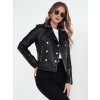KOŽENKOVÁ BUNDA S HROTMI A OZDOBNÝMI GOMBÍKMI TRUCCO TY4178 ČIERNA