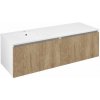 Sapho LOREA skrinka s umývadlom 141x46x51,5cm (70+70cm), ľavá, dub alabama/biela matná SPH LE070-2231-L-05