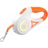 Rojeco Automatické vodítko pre psov LED 5 m (biele a oranžové) RQYS-04 ORG