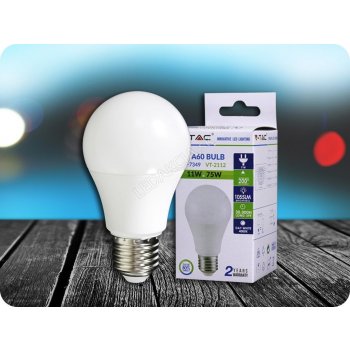 V-TAC E27 LED žiarovka 11W 1055 lm , A60 Teplá biela 2700K