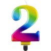 Godan SVIEČKA číslica 2 dúhová 8 cm