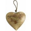 Mars & More Dekorácie závesné zlaté retro srdce na povrázku - 52 * 31 * 31cm - Mars & More