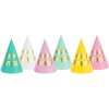 PartyDeco čiapočky pastelový mix Happy Birthday 6ks