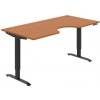 Pracovný stôl Motion Ergo, PO, 2S, 180x70,5-120,5x90 cm, čerešňa/čierna