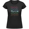 Dámske Tričko Gildan - Farebný nápis DOG Mama - Čierna - M - Dámske