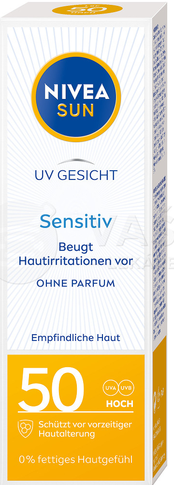 Nivea Sun Sensitive opaľovací krém na tvár SPF50 50 ml