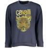 CAVALLI CLASS Perfektná Pánska Mikina Modrá
