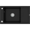 MEXEN - Elias granitový drez 1 misa drez s vypúšťaním krátky odkvapkávač 795x480 mm, čierna 6511791005-77