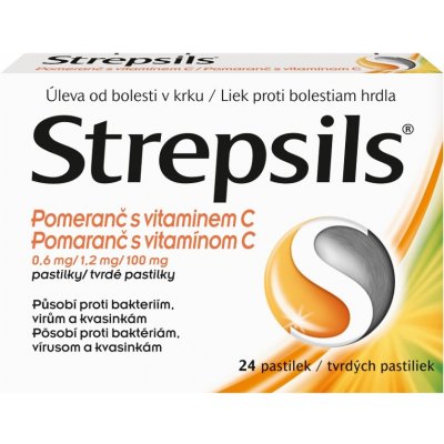 STREPSILS Pomaranč s vitamínom C 24 pastiliek