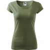 Tričko dámske MALFINI® Pure 122 khaki veľ. XS