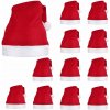 Mikulášska čiapka Martom červená, flísová, univerzálna, 12 ks