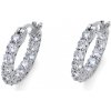 Strieborné náušnice s krištáľmi Swarovski Oliver Weber Glacier CZ WHI