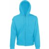 Fruit of the Loom Mikina Classic Hooded Sweat Jacket s kapucí na zip COT-16206216204 XL Modrá azurově