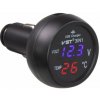 Digitálny voltmeter s teplomerom + USB nabíjačka do CL zásuvky, 12-24V (34666)