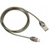 Canyon UM-5, 1m kábel micro-USB / USB 2.0, 5V/2A, priemer 3,5mm, metalicky opletený, tmavo-šedý CNS-USBM5DG