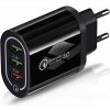 Sieťová nabíjačka Wall Charger 3xUSB QC 3.0 (BK373) - čierna