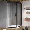 Ravak BLSCP4-80 štvrťkruhový sprchový kút, black+transparent 78,6 - 80 x 78,6 - 80 x 195 cm, black, X3BM40300Z1