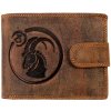 Wild Luxusná pánska peňaženka s prackou s obrázkom znamení zverokruhu - Kozorožec - hnedá