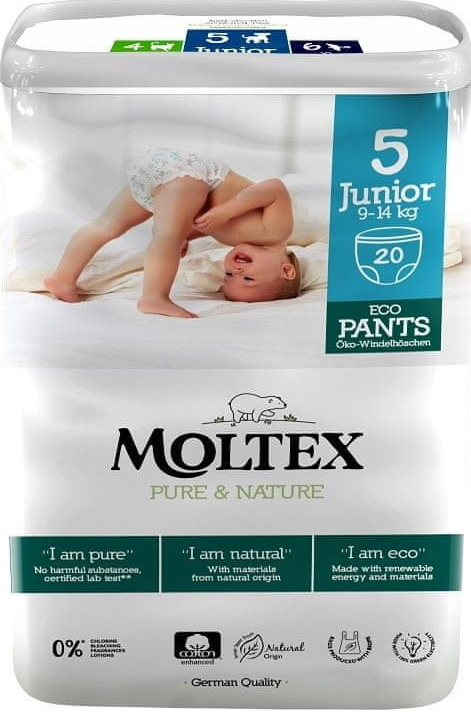 Moltex Pure & Nature natahovací Junior 9-14 kg 20 ks