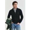 SVETER GANT COTTON PIQUE HALF ZIP BLACK