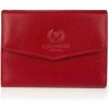 Peňaženka Paolo Peruzzi kožená červená horizontálna so zapínaním na patentku, 5 priehradiek